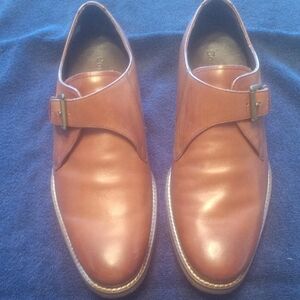 Cole Haan Tan Leather Monk Strap Oxfords
